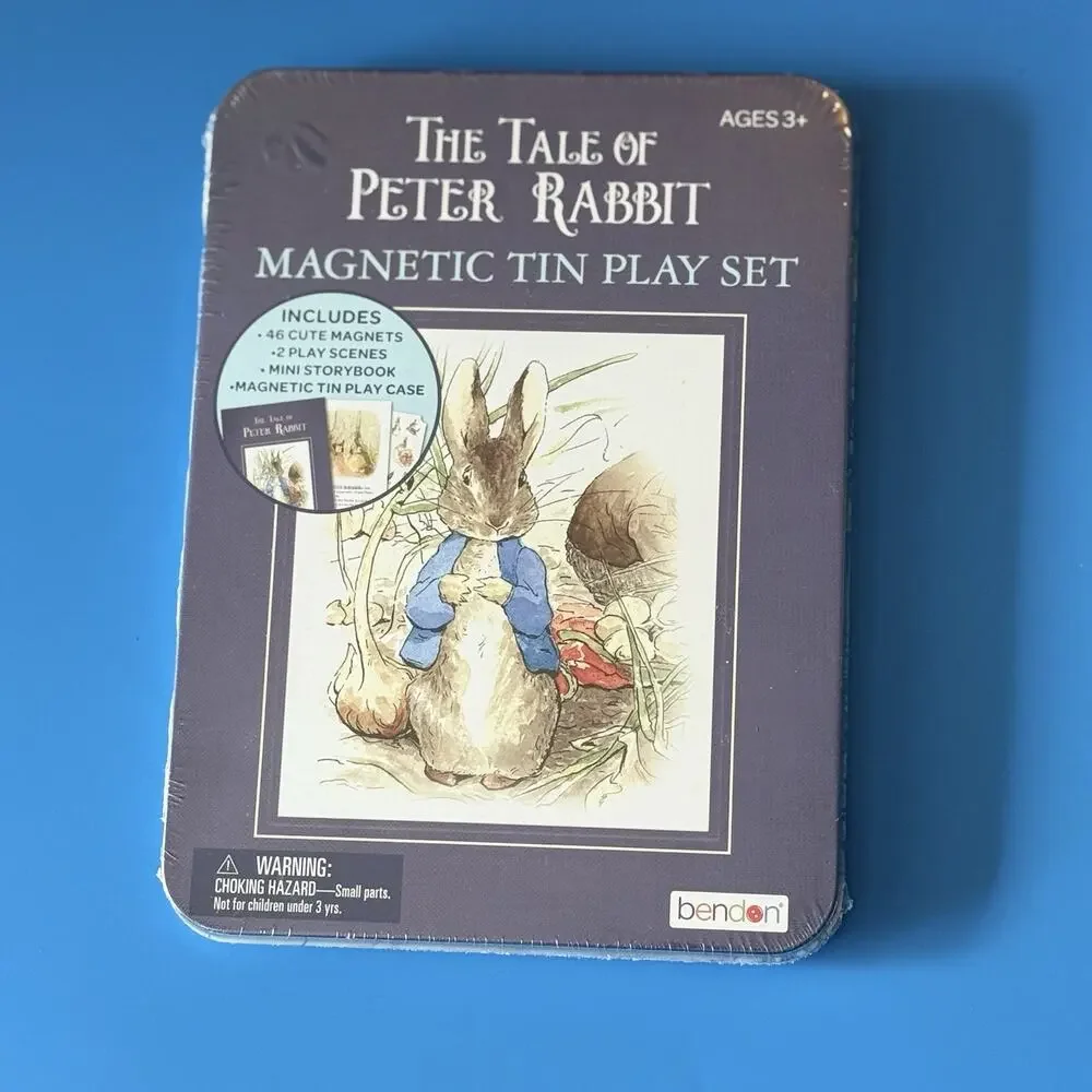 The Tale of Peter Rabbit 46 Magnetic Tin Play Set & Book Beatrix Potter Easter